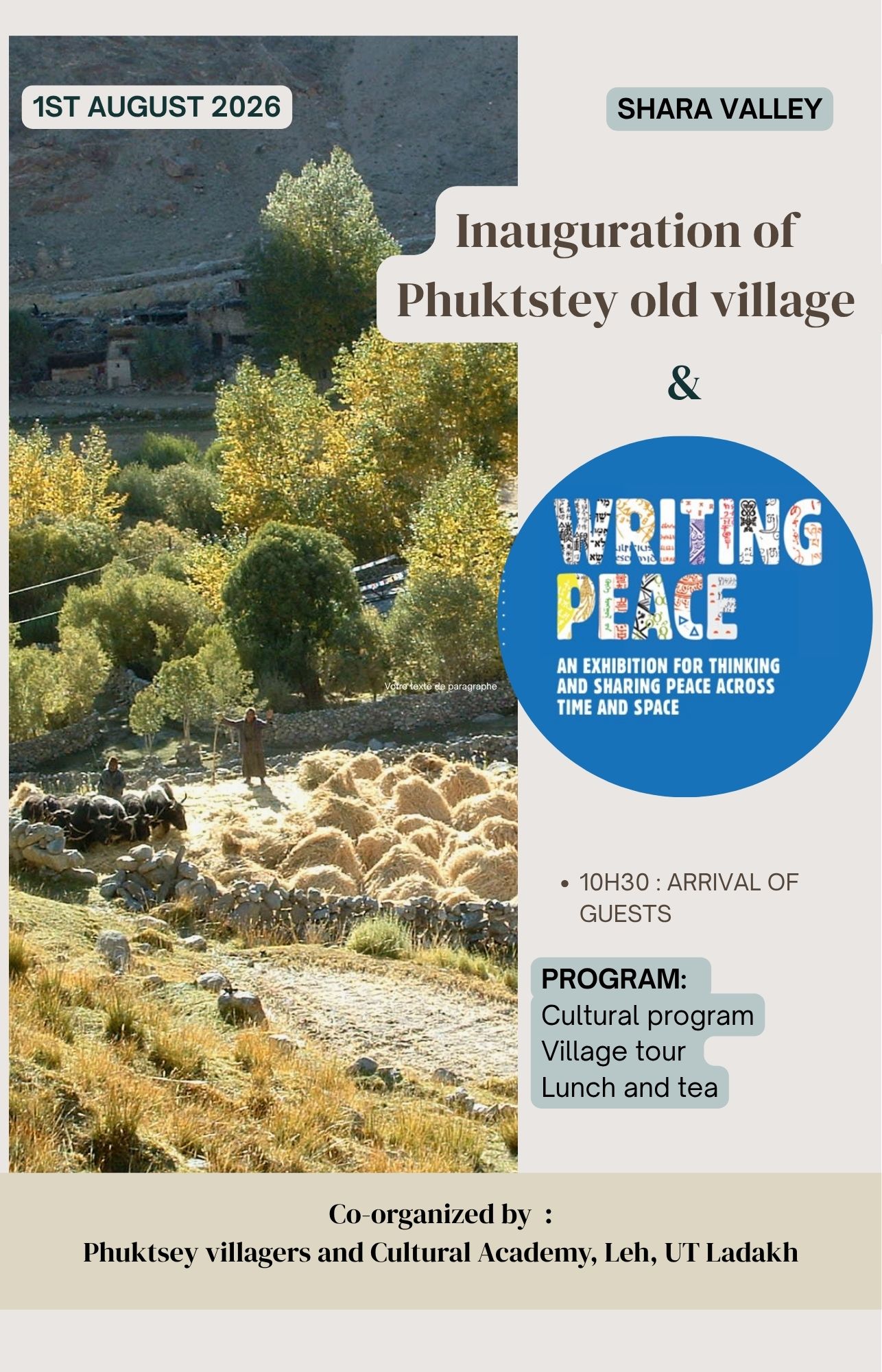 Inauguration of Phuktsey old village on 1st August 2026